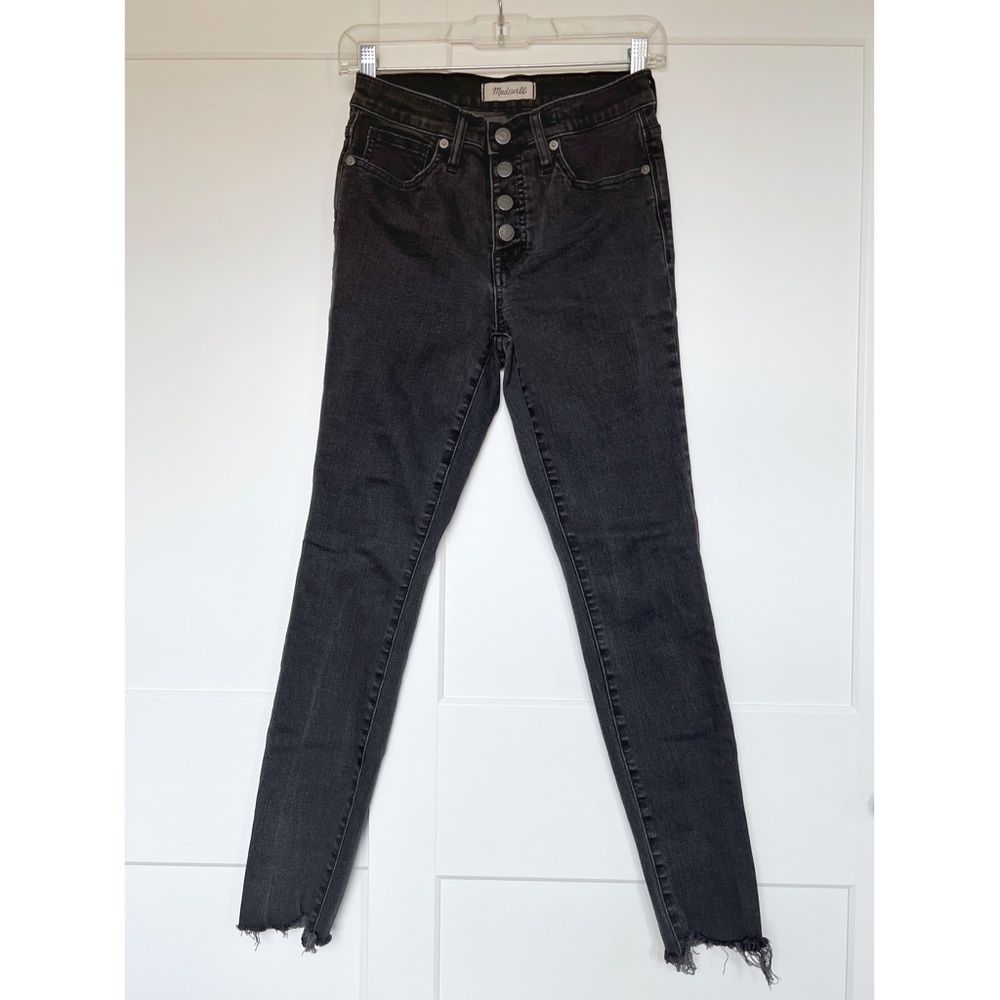 Madewell high rise skinny jeans washed black button fly size 26